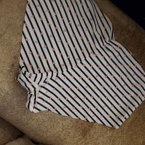 La Vie En Rose Black and White Striped with Pink Details